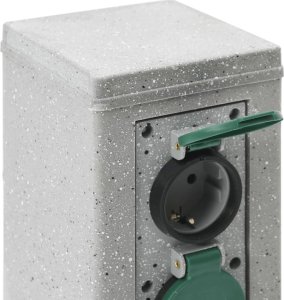 vidaXL Rozgałęźnik ogrodowy z kołkiem, 4 gniazda, imitacja kamienia 5