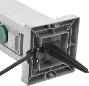 vidaXL Rozgałęźnik ogrodowy z kołkiem, 4 gniazda, imitacja kamienia 6