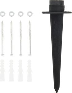 vidaXL Rozgałęźnik ogrodowy z kołkiem, 4 gniazda, imitacja kamienia 7