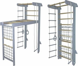 Małpiszon Drabinka gimnastyczna drewniana Winner szary 1