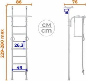 Małpiszon Drabinka gimnastyczna Kometa 5 Romana czarny elite 3