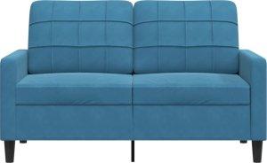 vidaXL Sofa 2-osobowa, niebieski, 120 cm, tapicerowana aksamitem 4