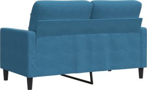 vidaXL Sofa 2-osobowa, niebieski, 120 cm, tapicerowana aksamitem 6