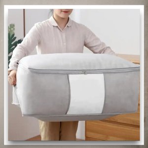 Iteams4Now Pokrowiec na pościel pod łóżko pojemnik na ubrania torba miękki szary S 2