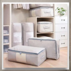 Iteams4Now Pokrowiec na pościel pod łóżko pojemnik na ubrania torba miękki szary M 3