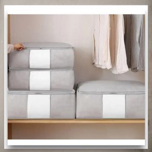 Iteams4Now Pokrowiec na pościel pod łóżko pojemnik na ubrania torba miękki szary M 6