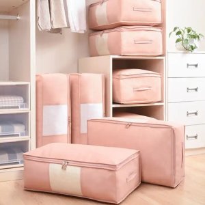 Iteams4Now Pokrowiec na pościel pod łóżko pojemnik na ubrania torba miękki różowy L 4