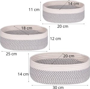 Iteams4Now Organizer do przechowywania boho zestaw 3 szt premium koszyk na kosmetyki zabawki do łazienki kosz 4