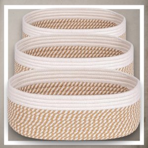 Iteams4Now Organizer do przechowywania boho zestaw 3 szt premium koszyk na kosmetyki zabawki do łazienki kosz 7