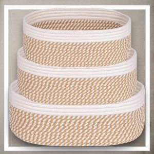 Iteams4Now Organizer do przechowywania boho zestaw 3 szt premium koszyk na kosmetyki zabawki do łazienki kosz 8