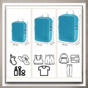 Iteams4Now Organizer kompresyjny do pakowania walizki podróżnej torby zestaw 3 szt 8