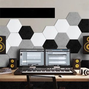Iteams4Now Panele ścienne filcowe 3d heksagon zagłówek samoprzylepne akustyczne soft 11