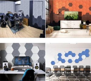 Iteams4Now Panele ścienne filcowe 3d heksagon zagłówek samoprzylepne akustyczne soft 13