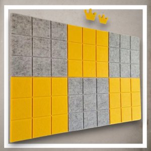 Iteams4Now Panele ścienne filcowe 3d kwadrat zagłówek samoprzylepne akustyczne soft 9