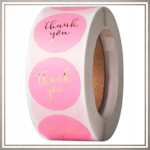 Iteams4Now Naklejki etykiety thank you 1000 szt ozdobne dekoracyjne okrągłe dziękuję 3