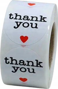 Iteams4Now Naklejki etykiety thank you 1000 szt ozdobne dekoracyjne okrągłe dziękuję 2