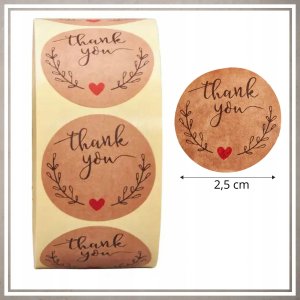Iteams4Now Naklejki etykiety thank you 1000 szt ozdobne dekoracyjne okrągłe dziękuję 4