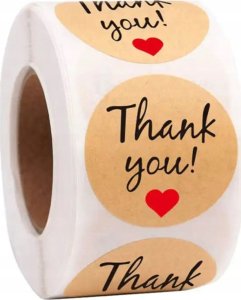 Iteams4Now Naklejki etykiety thank you 1000 szt ozdobne dekoracyjne okrągłe dziękuję 2