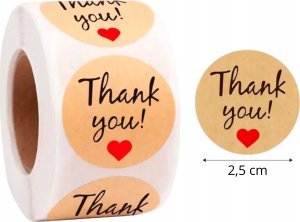 Iteams4Now Naklejki etykiety thank you 1000 szt ozdobne dekoracyjne okrągłe dziękuję 3
