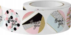 Iteams4Now Naklejki etykiety thank you 1000 szt ozdobne dekoracyjne okrągłe dziękuję 2