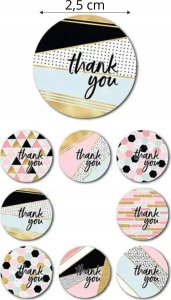 Iteams4Now Naklejki etykiety thank you 1000 szt ozdobne dekoracyjne okrągłe dziękuję 3