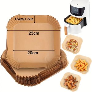 Heckermann Wkład papierowy do frytkownicy beztłuszczowej 6-7L 20x20cm 50szt 2