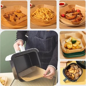 Heckermann Wkład papierowy do frytkownicy beztłuszczowej 6-7L 20x20cm 50szt 9