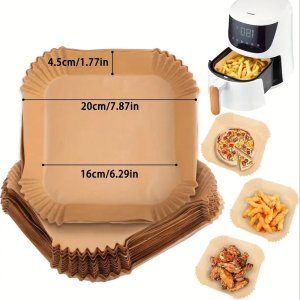 Heckermann Wkład papierowy do frytkownicy beztłuszczowej 4L 16x16cm 50szt 2