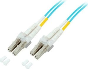 EFB EFB LWL Kabel Duplex Jumper LC-LC 50/125 OM3 0.5 Meter LSZH Halogenfrei aqua 2.0mm geprueft mit Messprotokoll 1