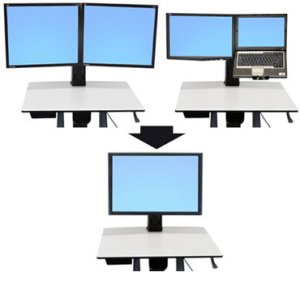 Ergotron ERGOTRON Conversion Kit von dual oder kombiniert zu Single HD WorkFit-C. 1