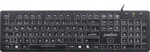 Klawiatura Perixx PERIBOARD-317, DE, illuminated keyboard, USB wired, large block letters, black (układ niemiecki) 2