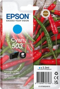 Tusz Epson Epson 503 Singlepack - 3.3 ml - Cyan - original - Blister mit RF- / akustischem Alarmsignal - Tintenpatrone - fur Expression Home XP-5200, XP-5205, WorkForce WF-2960DWF, WF-2965DWF 1