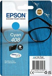 Tusz Epson Epson 408 - 14.7 ml - mit hoher Kapazitat - Cyan - original - Blisterverpackung - Tintenpatrone - fur WorkForce Pro WF-C4810DTWF 1