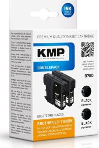 Tusz KMP KMP DOUBLEPACK B78D - 2er-Pack - 12.7 ml - Schwarz - kompatibel - wiederaufbereitet - Tintenpatrone - fur Brother DCP-185, 385, 395, 585, J715, MFC-490, 5490, 5890, 5895, 6890, 790, 795, 990, J615 1