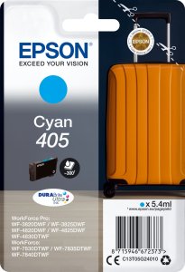 Tusz Epson Epson 405 - 5.4 ml - Cyan - original - Blister mit RF- / akustischem Alarmsignal - Tintenpatrone - fur WorkForce WF-7310, 7830, 7835, 7840, WorkForce Pro WF-3820, 3825, 4820, 4825, 4830 1