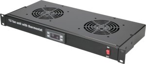 ExtraLink 19" RACK MOUNT FAN PANEL (2 FANS) WITH THERMOSTAT 12