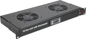 ExtraLink 19" RACK MOUNT FAN PANEL (2 FANS) WITH THERMOSTAT 13