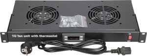 ExtraLink 19" RACK MOUNT FAN PANEL (2 FANS) WITH THERMOSTAT 14