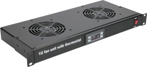 ExtraLink 19" RACK MOUNT FAN PANEL (2 FANS) WITH THERMOSTAT 6
