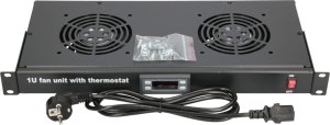 ExtraLink 19" RACK MOUNT FAN PANEL (2 FANS) WITH THERMOSTAT 7