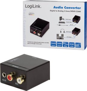 System przekazu sygnału AV LogiLink Konwerter audio Cyfrowy na analogowy 3.5mm/SPDIF/COAX 13