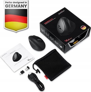 Mysz Perixx Perixx PERIMICE-819, PERIMICE-819 - Wireless ergonomic vertical Mouse with Silent Click and small Design- Multi-Device, black 2