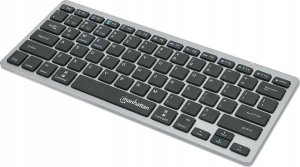 Klawiatura Manhattan MANHATTAN Ultra Slim Dual-Mode Kabellose Funktastatur Dt. QWERTZ-Layout Bluetooth 3.0 und 2.4 GHz USB anthrazit/schwarz 1