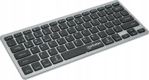 Klawiatura Manhattan MANHATTAN Ultra Slim Dual-Mode Kabellose Funktastatur Dt. QWERTZ-Layout Bluetooth 3.0 und 2.4 GHz USB anthrazit/schwarz 7