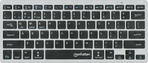 Klawiatura Manhattan MANHATTAN Ultra Slim Dual-Mode Kabellose Funktastatur Dt. QWERTZ-Layout Bluetooth 3.0 und 2.4 GHz USB anthrazit/schwarz 9