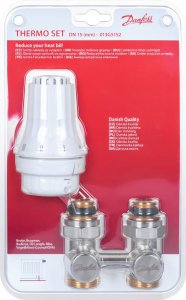 Danfoss Zestaw 2-elementowy - RAE/RLV-KS 1/2 Prosty(blister) (DWZ) 1