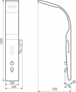 Zestaw prysznicowy Kerra Panel prysznicowy Enzo 2