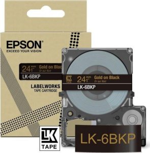 Epson Epson LabelWorks LK-6BKP - Metallic - gold auf schwarz - Rolle (2,4 cm x 9 m) 1 Kassette(n) Hangebox - Bandkassette - fur LabelWorks LW-C610 1