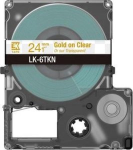 Epson Epson LabelWorks LK-6TKN - Metallic - gold auf durchsichtig - Rolle (2,4 cm x 9 m) 1 Kassette(n) Hangebox - Bandkassette - fur LabelWorks LW-C610 2