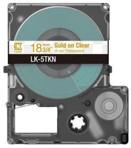 Epson LabelWorks LK-5TKN - Metallic - gold na przezroczystym - Rolle (1,8 cm x 9 m) 1 kaseta(s) z uchwytem - taśma kasetowa - do LabelWorks LW-C410, LW-C610 2